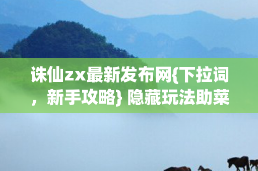 隐藏玩法助菜鸟秒变大神图片