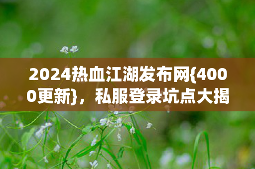 2024热血江湖发布网图片