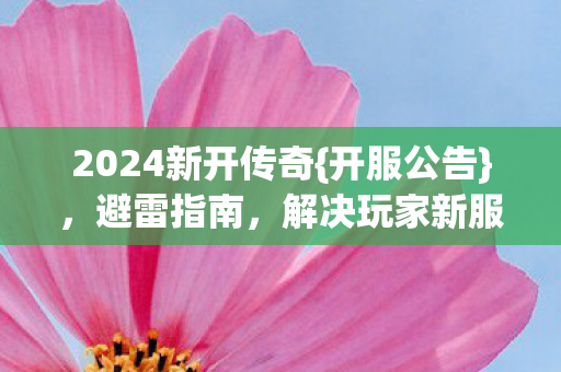 解决玩家新服开荒痛点图片