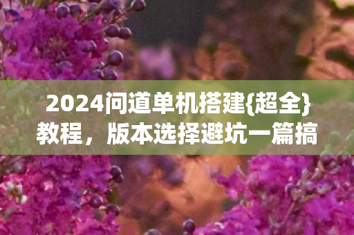 2024问道单机搭建{超全}教程，版本选择避坑一篇搞定