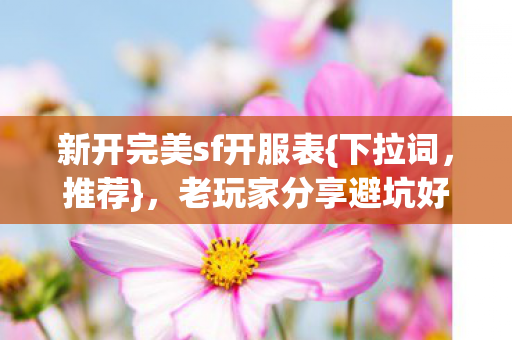 老玩家分享避坑好服经验图片