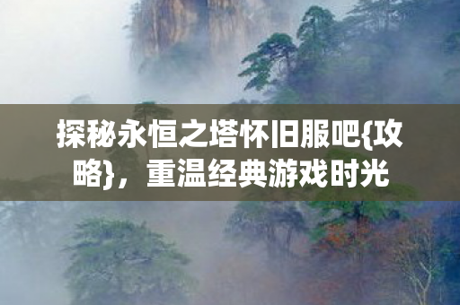 探秘永恒之塔怀旧服吧图片