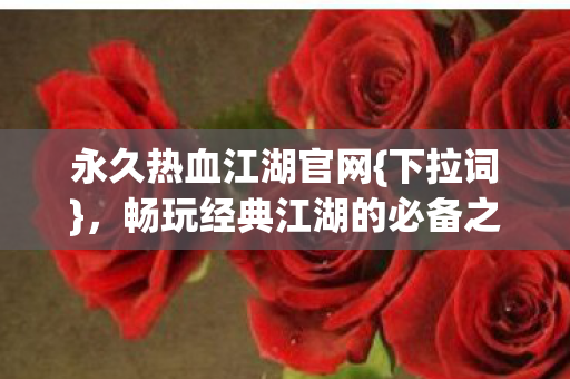 畅玩经典江湖的必备之选图片