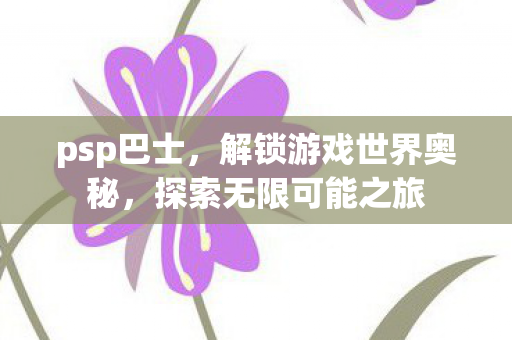 psp巴士，解锁游戏世界奥秘，探索无限可能之旅