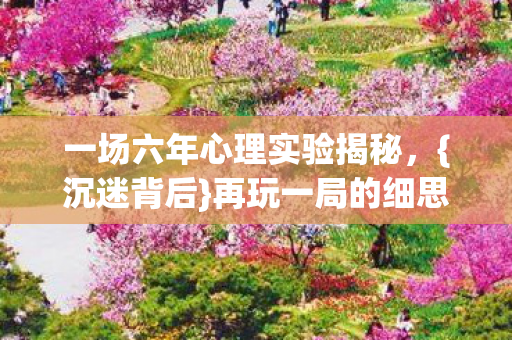 一场六年心理实验揭秘,{沉迷背后}再玩一局的细思极恐真相 一场六年心理实验揭秘,{沉迷背后}再玩一局的细思极恐真相