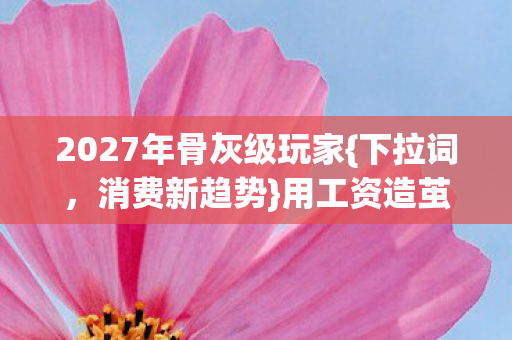 2027年骨灰级玩家{下拉词,消费新趋势}用工资造茧破圈实录 2027年骨灰级玩家{下拉词,消费新趋势}用工资造茧破圈实录