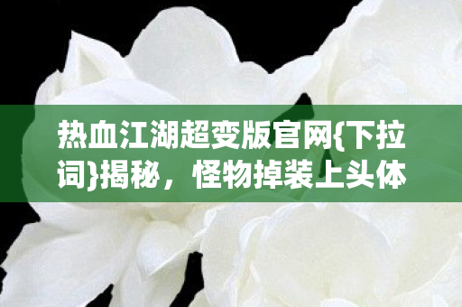 热血江湖超变版官网{下拉词}揭秘，怪物掉装上头体验！