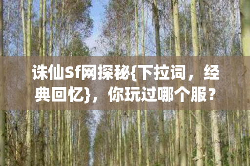 诛仙Sf网探秘图片