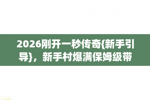 2026刚开一秒传奇{新手引导}，新手村爆满保姆级带玩