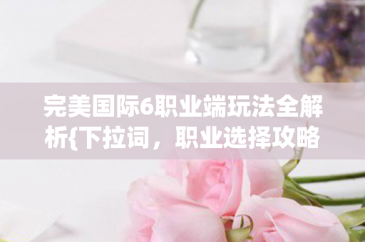 完美国际6职业端玩法全解析图片