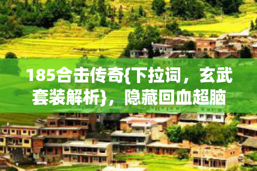 185合击传奇{下拉词，玄武套装解析}，隐藏回血超脑洞玩法