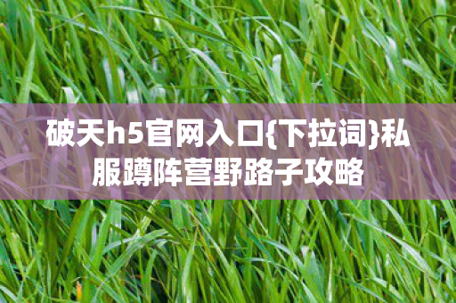 私服蹲阵营野路子攻略图片