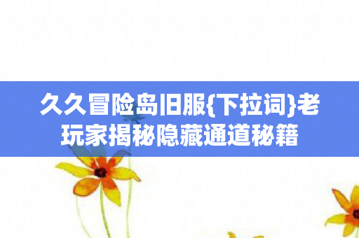 老玩家揭秘隐藏通道秘籍图片