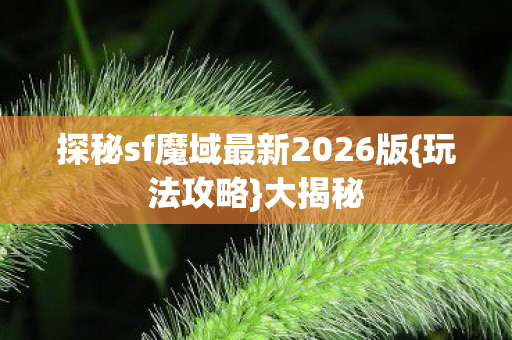 探秘sf魔域最新2026版{玩法攻略}大揭秘 探秘sf魔域最新2026版{玩法攻略}大揭秘