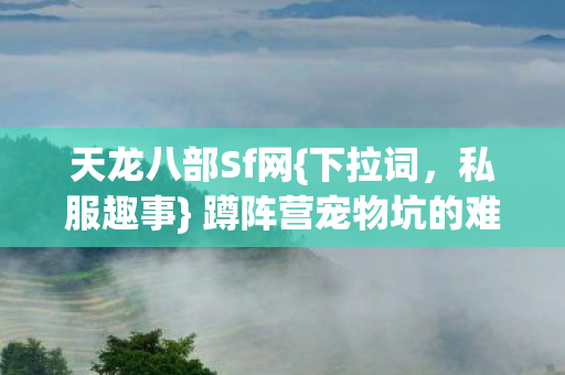 天龙八部Sf网{下拉词,私服趣事} 蹲阵营宠物坑的难忘岁月 天龙八部Sf网{下拉词,私服趣事} 蹲阵营宠物坑的难忘岁月