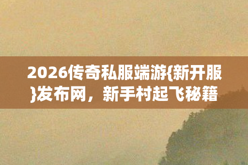 2026传奇私服端游{新开服}发布网，新手村起飞秘籍