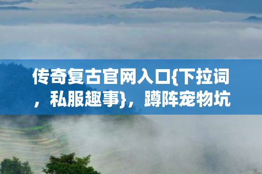 传奇复古官网入口{下拉词,私服趣事},蹲阵宠物坑的血泪经历分享 传奇复古官网入口{下拉词,私服趣事},蹲阵宠物坑的血泪经历分享