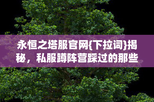 私服蹲阵营踩过的那些坑图片