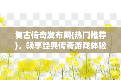 复古传奇发布网{热门推荐}，畅享经典传奇游戏体验