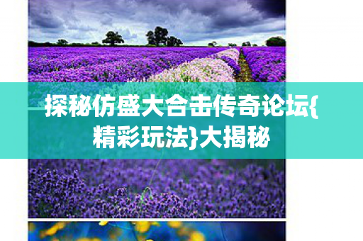 探秘仿盛大合击传奇论坛{精彩玩法}大揭秘
