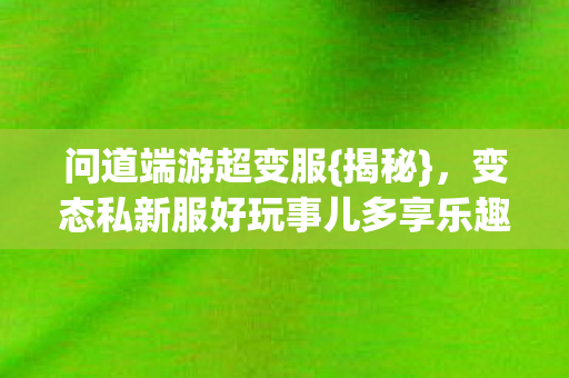 变态私新服好玩事儿多享乐趣图片