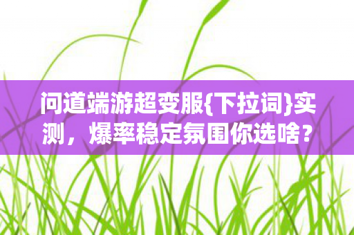 爆率稳定氛围你选啥图片