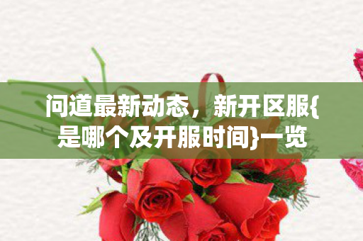 问道最新动态，新开区服{是哪个及开服时间}一览