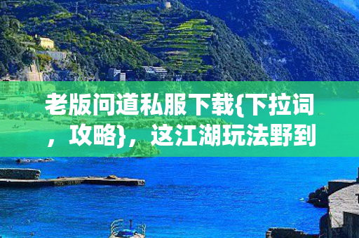 这江湖玩法野到超乎想象图片