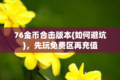 76金币合击版本{如何避坑}，先玩免费区再充值