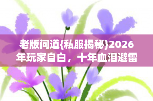 2026年玩家自白图片