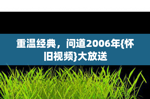 重温经典,问道2006年{怀旧视频}大放送 重温经典,问道2006年{怀旧视频}大放送
