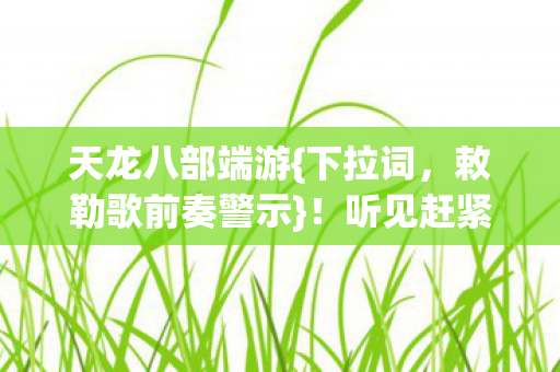 天龙八部端游{下拉词，敕勒歌前奏警示}！听见赶紧跑别被虐