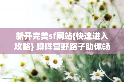蹲阵营野路子助你畅玩图片