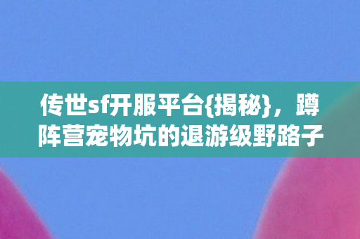 蹲阵营宠物坑的退游级野路子图片