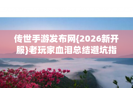 老玩家血泪总结避坑指南图片