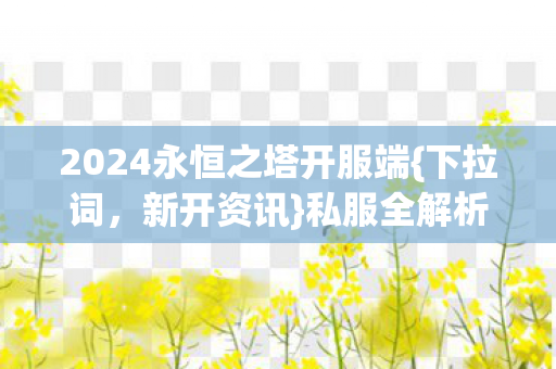 2024永恒之塔开服端图片