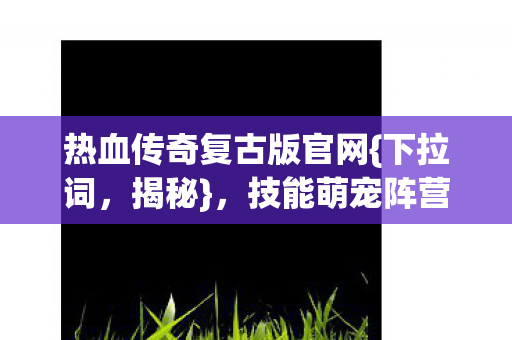 热血传奇复古版官网{下拉词，揭秘}，技能萌宠阵营，人格设定超野！