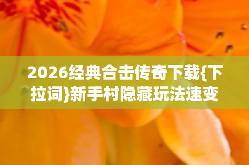 2026经典合击传奇下载{下拉词}新手村隐藏玩法速变大佬