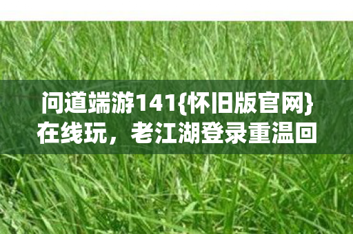 老江湖登录重温回忆杀图片