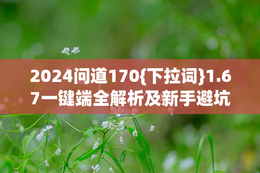 2024问道170{下拉词}1.67一键端全解析及新手避坑指南