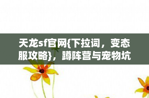 天龙sf官网{下拉词,变态服攻略},蹲阵营与宠物坑野路子分享 天龙sf官网{下拉词,变态服攻略},蹲阵营与宠物坑野路子分享