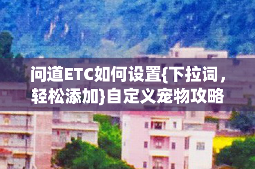 问道ETC如何设置{下拉词,轻松添加}自定义宠物攻略 问道ETC如何设置{下拉词,轻松添加}自定义宠物攻略
