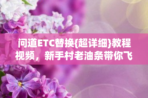 问道ETC替换{超详细}教程视频,新手村老油条带你飞 问道ETC替换{超详细}教程视频,新手村老油条带你飞