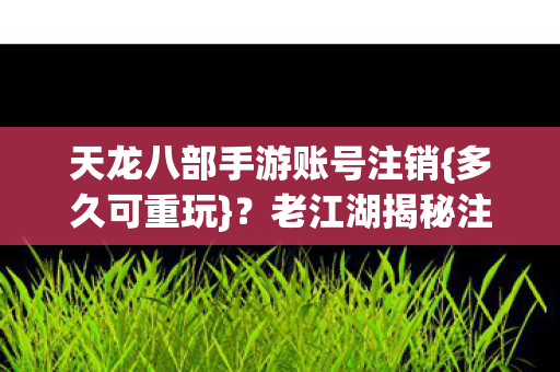 天龙八部手游账号注销图片