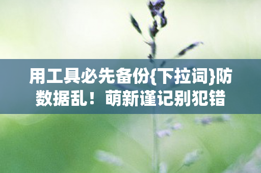 用工具必先备份图片