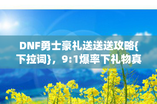DNF勇士豪礼送送送攻略{下拉词}，9:1爆率下礼物真相揭秘