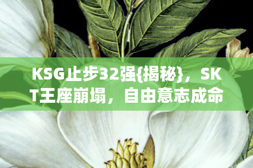 KSG止步32强{揭秘}，SKT王座崩塌，自由意志成命运祭品？