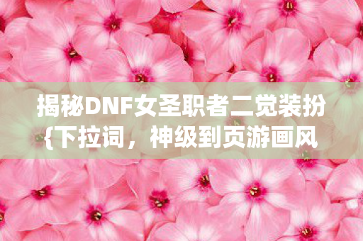 揭秘DNF女圣职者二觉装扮{下拉词,神级到页游画风}落差真相 揭秘DNF女圣职者二觉装扮{下拉词,神级到页游画风}落差真相