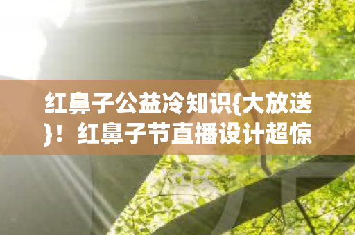 红鼻子公益冷知识{大放送}!红鼻子节直播设计超惊人 红鼻子公益冷知识{大放送}!红鼻子节直播设计超惊人