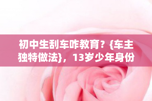 初中生刮车咋教育？{车主独特做法}，13岁少年身份揭晓
